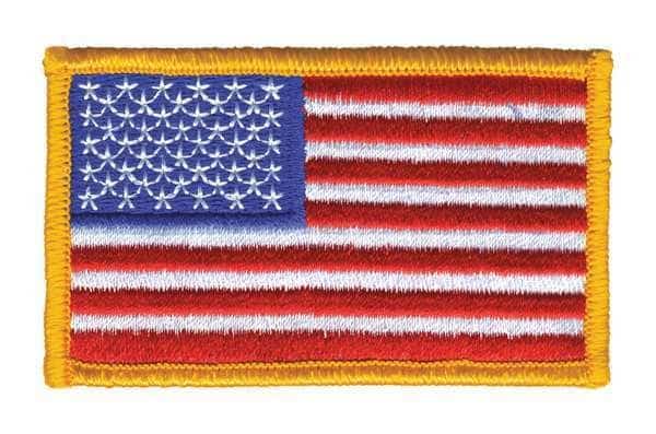 Embroidered Patch, U.S. Flag, Dark Gold, HEROS PRIDE, Mfr# 0003HP