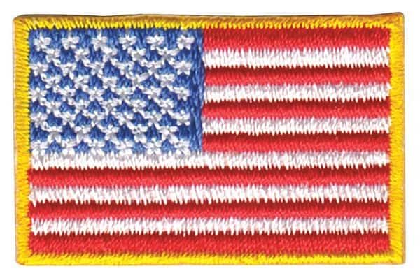 Embroidered Patch, U.S. Flag, Medium Gold