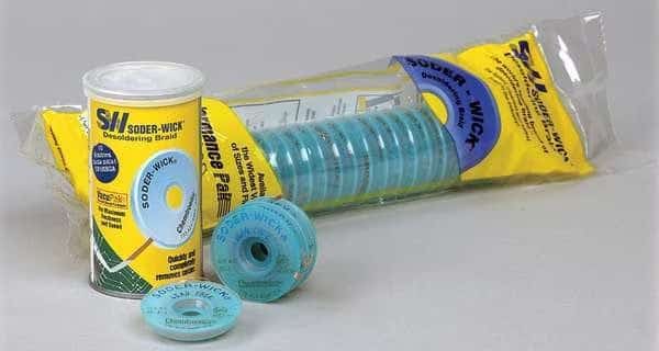 Desoldering Wick, 25 ft., 10, Copper, Rosin
