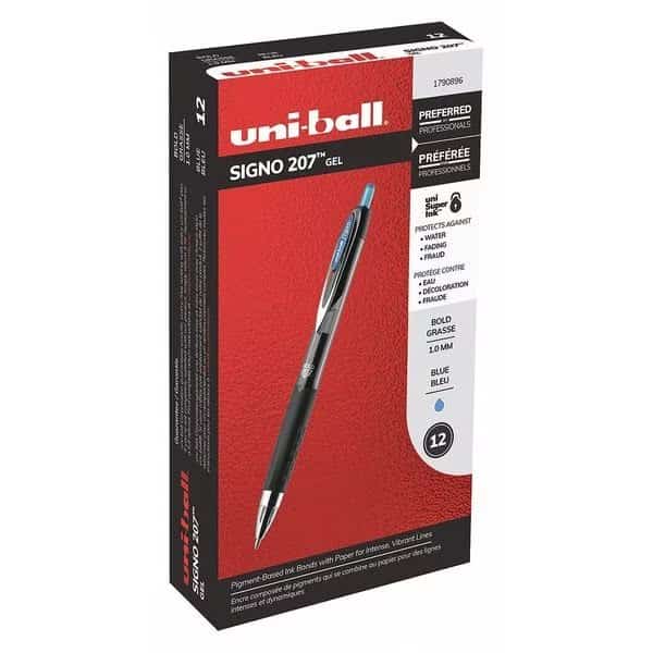 Retractable Rollerball Gel Pen, 1.0 mm, Blue PK12