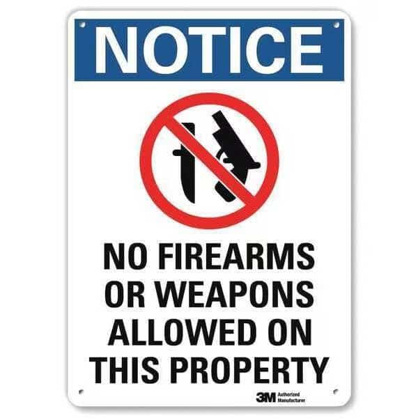 Notice Sign, 14 in H, 10 in W, Aluminum, Vertical Rectangle, English, U1-1015-RA_10X14