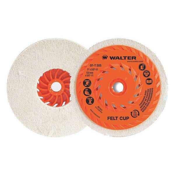 Finishing Felt Cup Disc, 5"x1/2"x5/8"