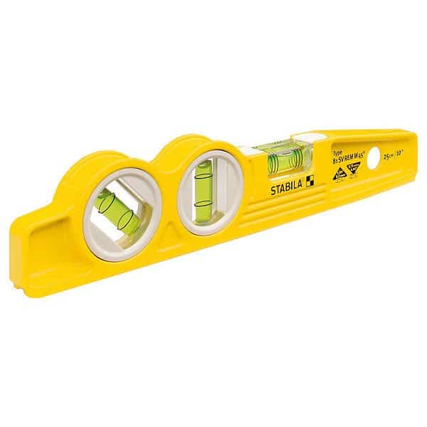 Torpedo Level, Aluminum, 10 in L, 3 Vials