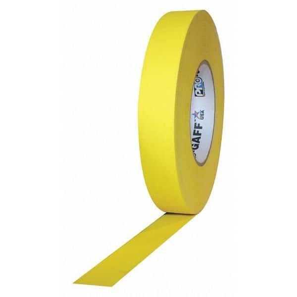 Gaffer's Tape, 1 in W x 55 yd L, Yellow, Rubber Adhesive