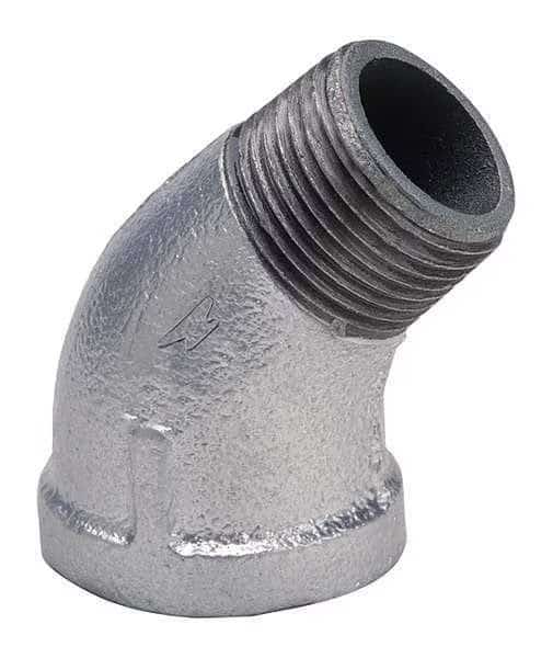 1/4" FNPT x MNPT Galvanized 45 Degree Street Elbow