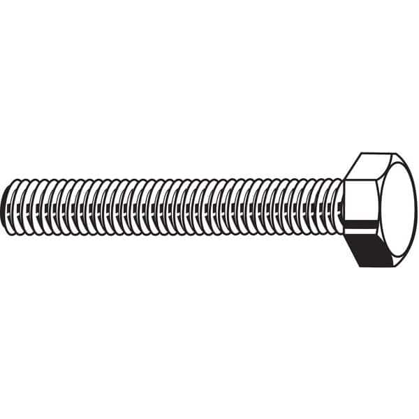 316, 7/16"-14 Hex Head Tap Bolt, Plain Stainless Steel, 3 in L, 10 PK