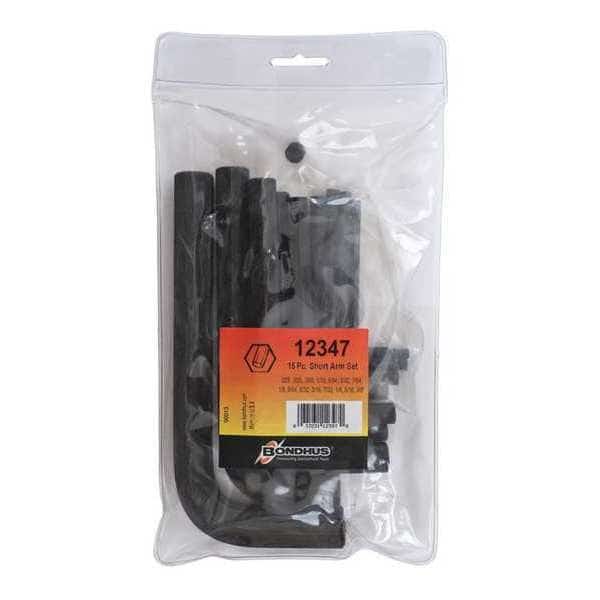 15 Piece SAE L-Shape Hex Key Set, 12347