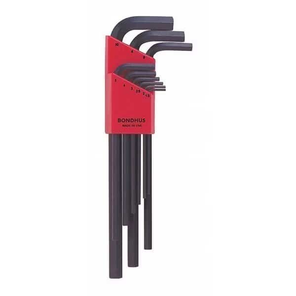 9 Piece Metric L-Shape Hex Key Set, 12199