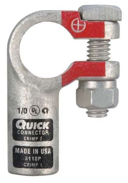 Right Elbow Terminal, 1/0 ga, Blk, Pos