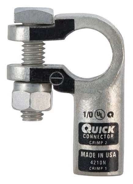 Left Elbow Terminal, 1/0 ga, Black, Neg