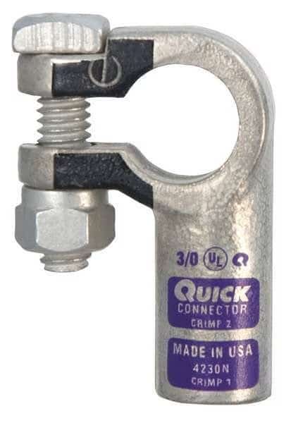 Left Elbow Terminal, 3/0 ga, Purp, Neg