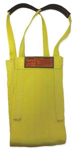 Synthetic Web Sling, Type 9, 20 ft L, 8 in W, Nylon, Yellow
