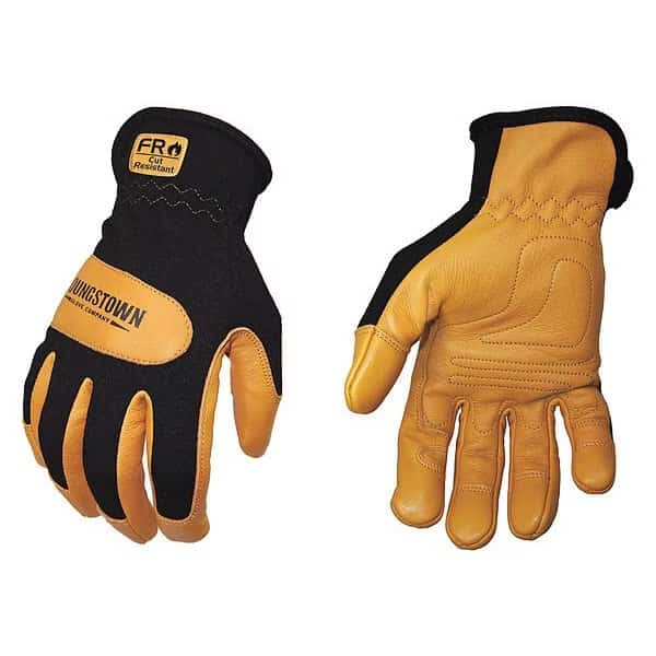 Mechanics Gloves,Leather,Blk/Tan,S,PR , Mfr#: 12-3270-80-S