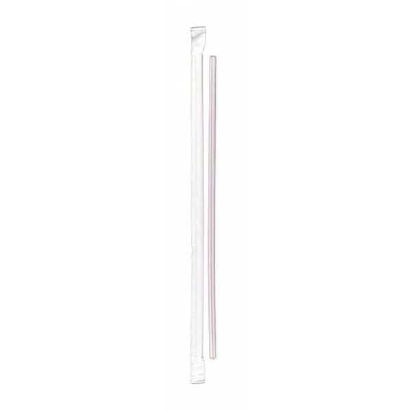Clear, Jumbo Straws, Paper Wrapped, 10.25", PK2000