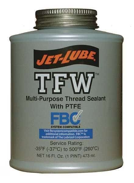 Pipe Thread Sealant 16 fl oz, Brush-Top Can, TFW, White, Paste