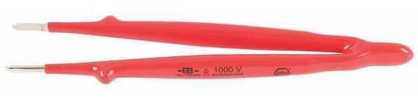 Insulated Tweezers, Straight Blunt, 8 In