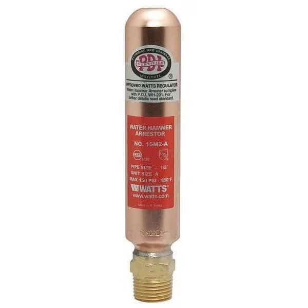 Water Hammer Arrestor, 1/2 In NPT, Copper