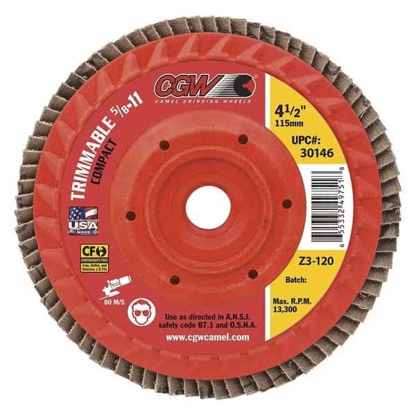 Flap Disc, 6x5/8-11, C3-40G, Cmpct-Trim Cer