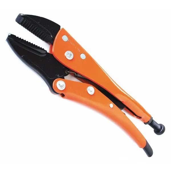 7" Straight universal locking jaw pliers.