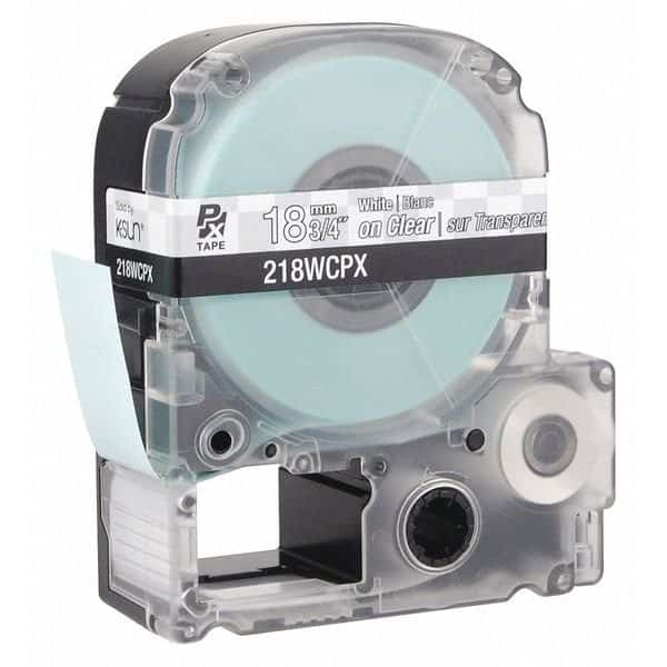 White Ink/Clear Tape,3/4" W, Mfr#: 218WCPX, LABELWORKS PX
