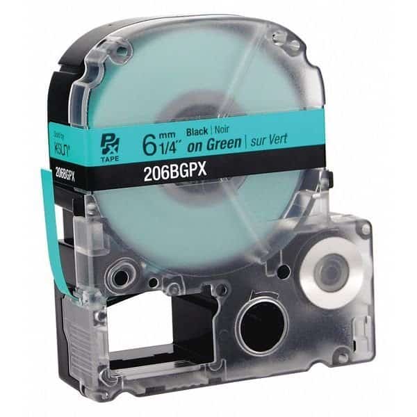Black Ink/Green Tape, Glossy, 1/4" W