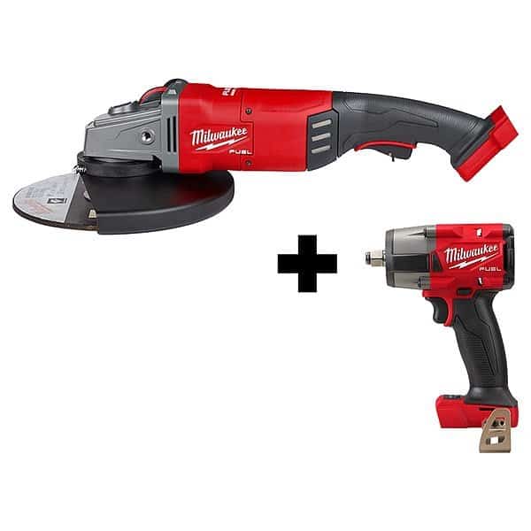M18 FUEL 1/2" Mid-Torque Impact Wrench w/ Friction Ring + M18 FUEL 7" / 9" Large Angle Grinder