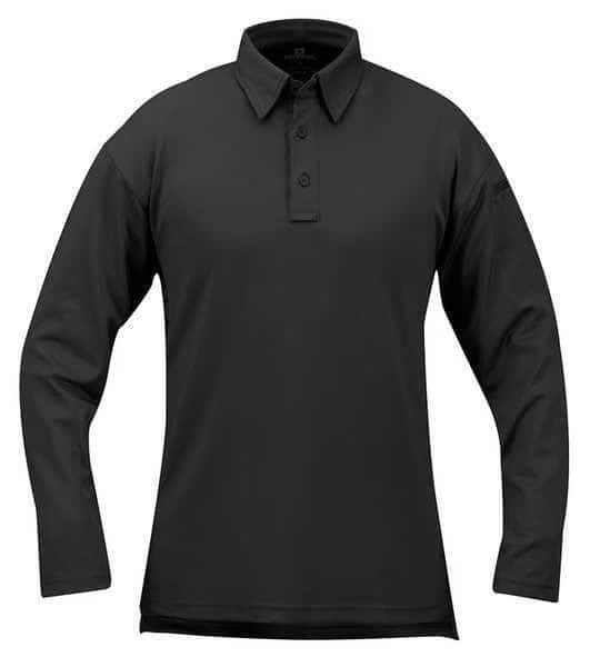 Tactical Polo, 3XL, Long Sleeve, Black