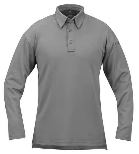 Tactical Polo, XL, Long Sleeve, Gray