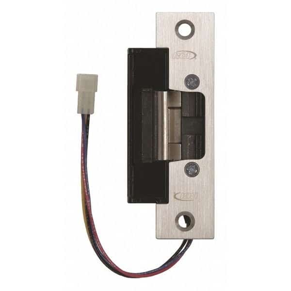 Electric Door Strike, Stainless Steel, Brushed, Includes: Trim Plate