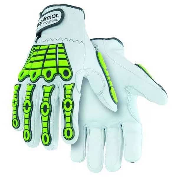 Hi-Vis Cut Resistant Impact Gloves, Cut Level A8 , Uncoated , None , M 1 PR