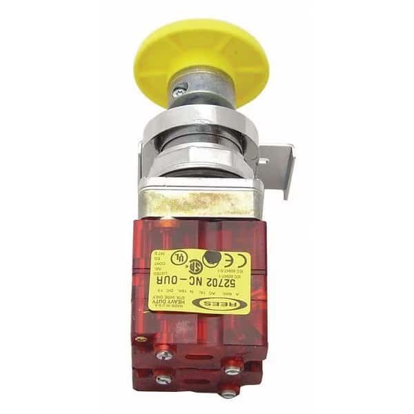 Push Buttons w/2 NC, Yellow, 30.5mm