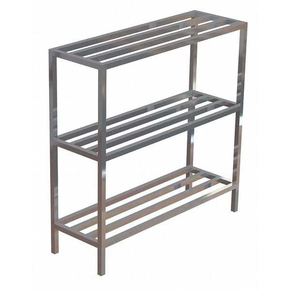 Metal Shelving Unit, 24"D x 48"W x 60"H, 3 Shelves, Aluminum