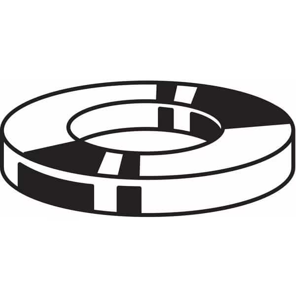 Flat Washer, For Screw Size 1/4" , Steel Zinc Plated Finish, 100 PK
