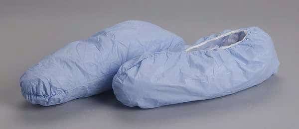 Disposable Shoe Covers, Polyethylene, Polypropylene, Blue, Slip Resistant Sole: Yes , XL