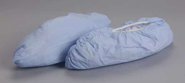 Disposable Shoe Covers, Polyethylene, Polypropylene, Blue, Slip Resistant Sole: Yes , XL