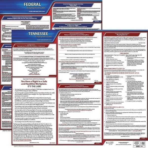 LaborLaw Poster, Fed/STA, TN, ENG, 20inH, 1yr