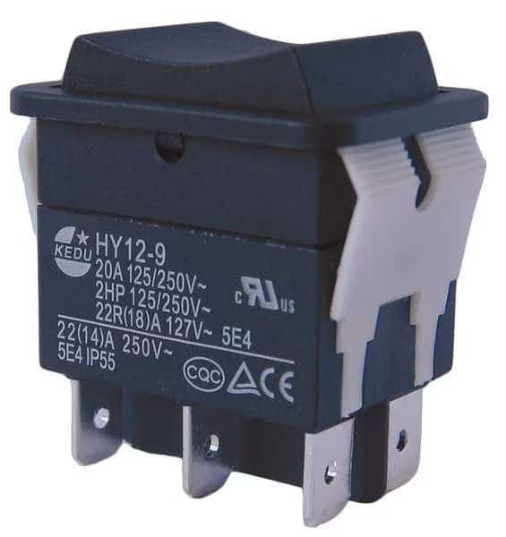 Rocker Switch, DPDT, 6 Connections, POWER FIRST, Mfr# 29FG31