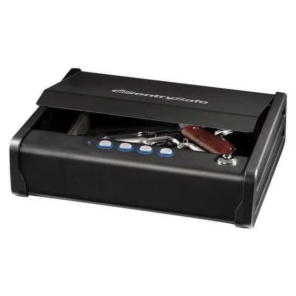 Pistol Safe, Electronic Lock, 11.9 lbs, 0.08 cu ft, Not Rated, Pistol