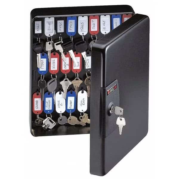 Key Box, Wall Mount, Steel, Gloss, Black
