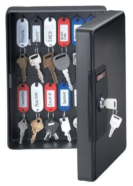 Key Box, Wall Mount, Steel, Gloss, Black