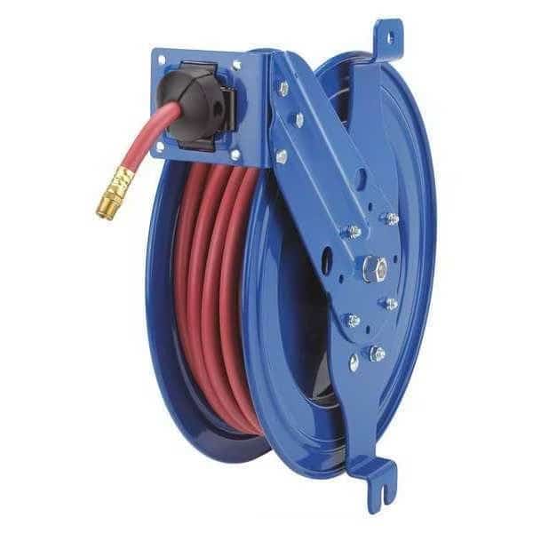 Air Driven Hose Reel, 1/2" Hose Diameter, 50 ft. Length, Nickel Plated Steel