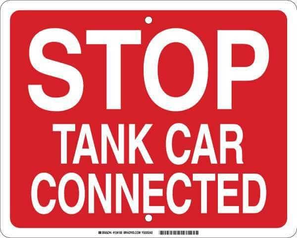 Railroad Stop Sign, 15" W, 12" H, Aluminum, Red