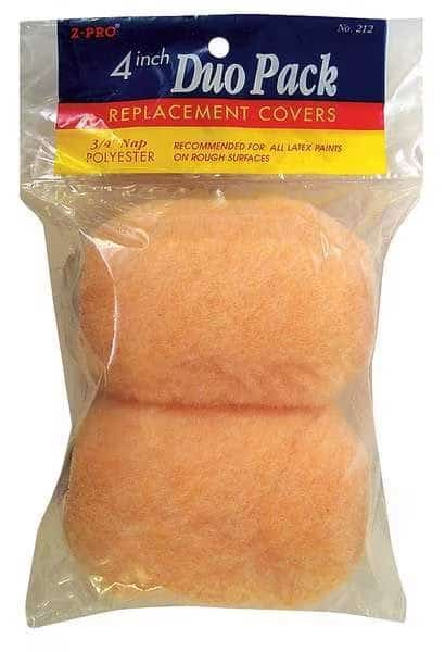 4" Paint Roller Cover, 3/4" Nap, Polyester, 2 PK
