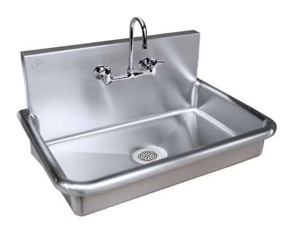 Hospital Sink 30 in x 16 1/2 in, 1, 2, Wall Mount, 304 Stainless steel