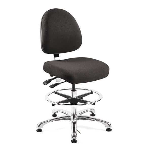 Fabric Task Chair, 21-1/2" to 31-1/2", Black