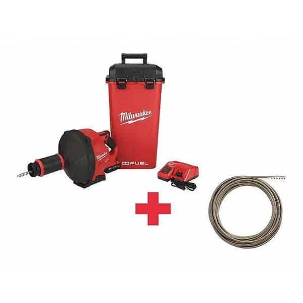 50 ft Cordless Drain Cleaning Machine, 18V