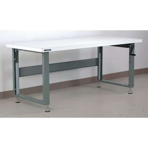 Hand Crank Workbenches, 96" W, Adjustable Height, 1000 lb.