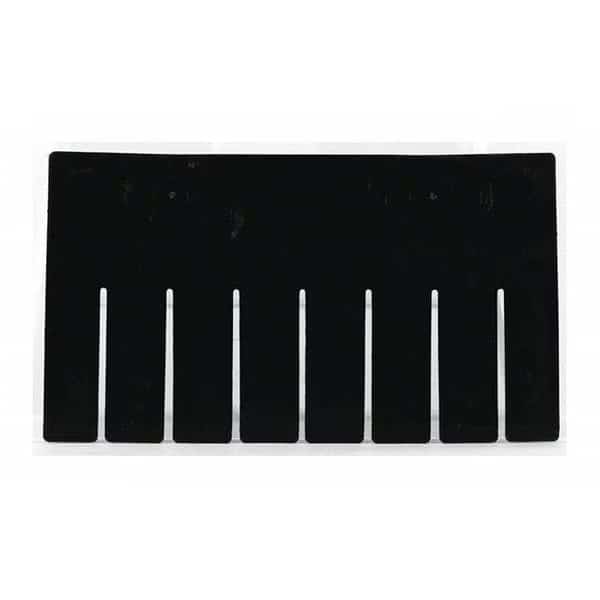 Bin Divider, Plastic, Black, 9-5/8 in L x 5-15/32 in H, 6 PK