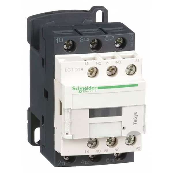 IEC Magnetic Contactor, 3 Poles, 24 V AC, 18 A, Reversing: No, SCHNEIDER ELECTRIC, Mfr# LC1D18B7