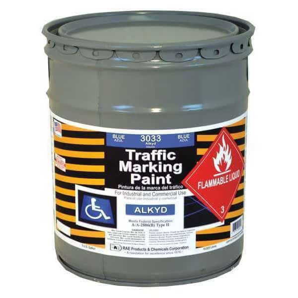 Traffic Zone Marking Paint, 5 Gal., Handicap Blue, Alkyd Solvent -Based